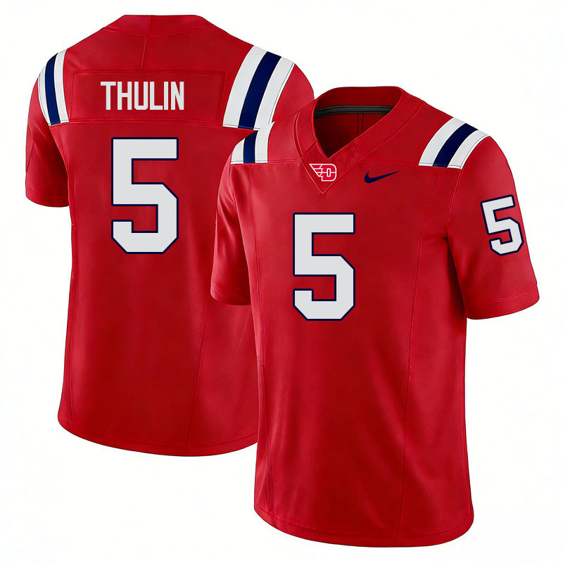 Dayton Flyers #5 Ethan Thulin College Football Jerseys,Uniforms-Red